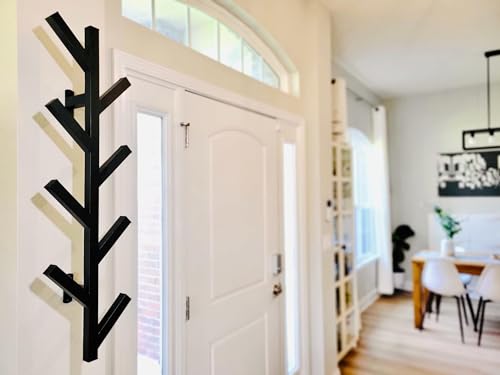 Coat Rack & Hat Rack - Modern Design - Wall Mounted - Stylish - (Black) - color: Black