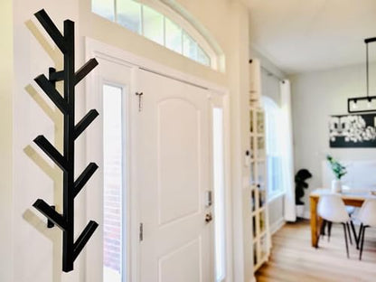 Coat Rack & Hat Rack - Modern Design - Wall Mounted - Stylish - (Black) - color: Black
