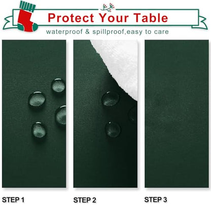 Square Tablecloth, Hunter Green, 30 x 30 Inch, 1 Pack | Spillproof, Waterproof, Wrinkle Resistant, Washable Table Cloth for Dining Room/Kitchen/Birthday/Party/Christmas - color: Hunter Green, size: 30" x 30" (Square)