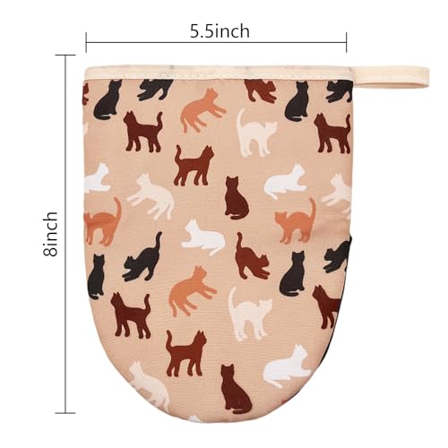 Cute Cat Mini Silicone Oven Mitts 2-Pack Set, Heat Slip Resistant Kitchen Gloves, Soft Short Oven Mittens for Safe Cooking Baking Grilling - color: Cute Cat