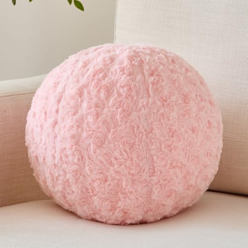 Ball Pillow, Decorative Round Pillow for Couch n, Circle Throw Pillows, Perfect Ball Pillows for Couch, Stylish Decorative Pillows, Versatile Round Throw Pillow (Pink, Mini-8.6 Inches) - color: Pink, size: Mini-8.6 Inches