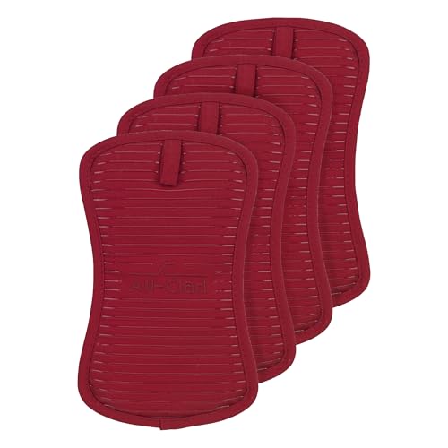 All-Clad Premium Pot Holder & Hot Pad: Heat Resistant to 500 Degrees - 100% Cotton, 10"x6.25" Hot Pad for Kitchen and Barbeque, 4-Pack, Chili - color: Chili, size: 4 Pack