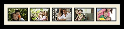 ArtToFrames Collage Photo Frame Single Mat with 5-4x6 Openings and Satin Black Frame. - color: 5 - 4x6 - (2365)
