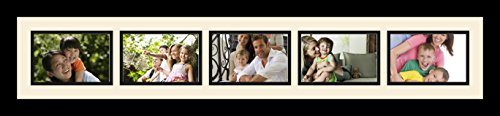 ArtToFrames Collage Photo Frame Single Mat with 5-4x6 Openings and Satin Black Frame. - color: 5 - 4x6 - (2365)