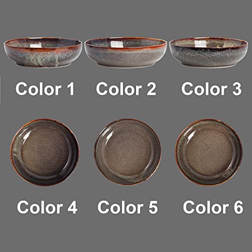30oz Ceramic bowls set of 4-8" serving bowls for Kitchen,Pasta,Salad-Dishwasher & Microwave Safe Perfect for Housewarming, Thanksgiving, Christmas-Caramel Brown - color: Caramel Brown