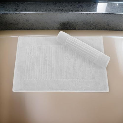 CTT - 2 Piece Bathroom Rugs Set, 100% Cotton Bath Mats, Comfy & Highly Absorbent Bathroom Floor Mats, Machine Washable | 20"x32" (Color) - color: Platinum