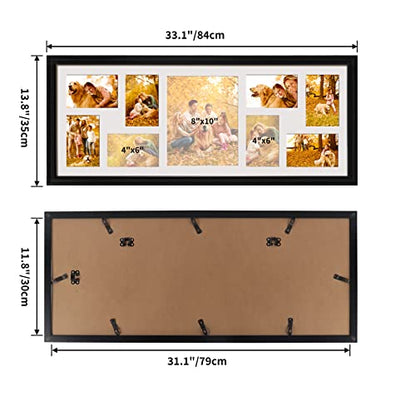 WIFTREY 2 Pack 4x6 Picture Frames Collage with 9 Openings, Display Eight 4 x 6 Pictures and One 8x10 Photos for Wall Mounting, Black - color: Black, size: 9 Openings - 2 Pack