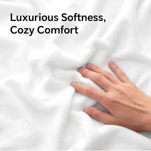 BEDELITE Flannel King Size Pillow Cases Set of 2, Bright White, 20x36 in | Super Cozy Fuzzy Velvet Pillow Shams with Zipper Closure, Soft Fleece Pillowcases for Bedroom, Sofa, Couch, All-Season Use - color: Bright White, size: 36" x 20" (Pack of 2)