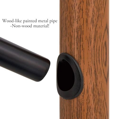 MyGift Freestanding Metal Entryway Coat Rack and Umbrella Stand with Sturdy Round Base and 6 Faux Wood Hanger Hooks - color: Black