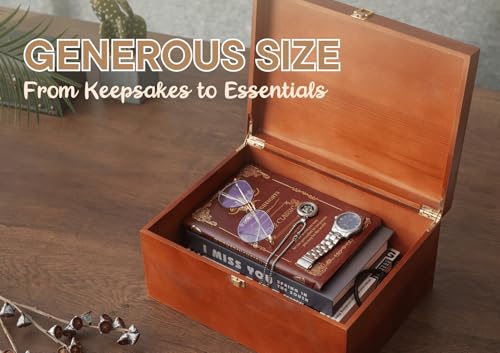InnoBeta Butterfly Gifts for Women, Large Keepsake Boxes with Lid, Wooden Storage Boxes, Decorative Organizer with Lid for Housewarming, Christmas, Birthday, Memory Treasure
