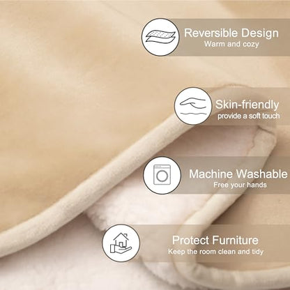 gogobunny Waterproof Bed Blanket, Reversible Sherpa Fleece Throw Blanket for Dog Puppy Cat, Furniture Cover Protects Bed Couch Sofa from Liquid Pee and Pet Fur (Beige, 25x35 inches) - color: Beige, size: 25x35 inches