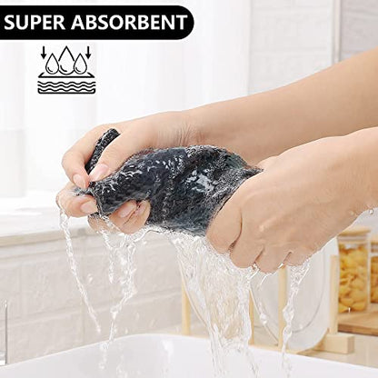 Homaxy 100% Cotton Check 12 Pack Dish Cloths, 12" x 12", Black & Grey | Waffle Weave, Plaid, Super Soft and Absorbent Dish Rags, Quick Drying, Multi-Purpose - color: Black & Grey, size: 12 x 12 - 12 Pack