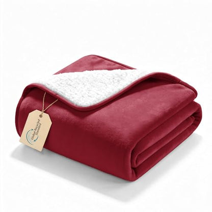 gogobunny Waterproof Bed Blanket, Reversible Sherpa Fleece Throw Blanket for Dog Puppy Cat, Furniture Cover Protects Bed Couch Sofa from Liquid Pee and Pet Fur (Romantic Red, 25x35 inches) - color: Romantic Red, size: 25x35 inches