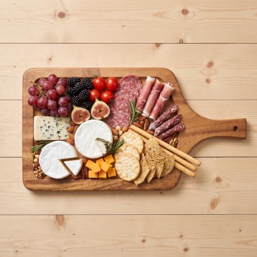 Thick Wooden Charcuterie & Cutting Board, House Warming Gifts New Home | Built-in juice groove | Smooth polished finish | Countertop friendly | Versatile prep & serving