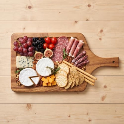 Thick Wooden Charcuterie & Cutting Board, House Warming Gifts New Home | Built-in juice groove | Smooth polished finish | Countertop friendly | Versatile prep & serving