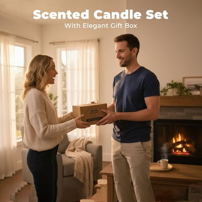 WEMEET Scented Candles Set, 4 Pack Aromatherapy Candle with Crystals, 28 oz 160 Hour Long Lasting Candle, Soy Wax Scented Candle with Dried Flowers, Gifts for Men, Women, Birthday, Mother's Day - color: 4 Pack