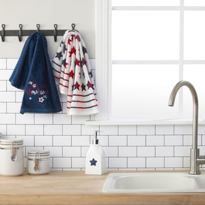 SKL Home Patriotic 4th of July Red White and Stars Hand Towel Set, 2 Count - color: Red White and Stars