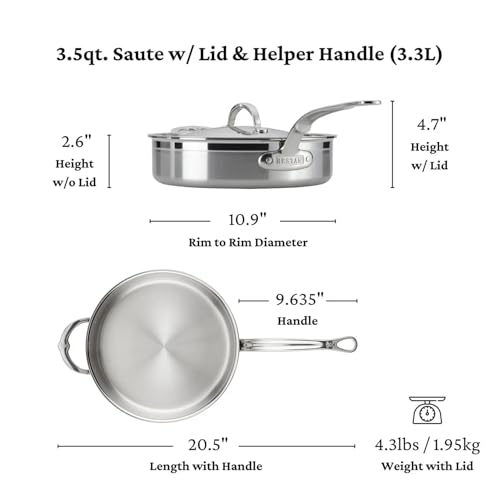 Hestan - ProBond Collection - Professional Clad Stainless Steel 10-Piece Ultimate Cookware Set, Induction Cooktop Compatible - style: 10 Piece