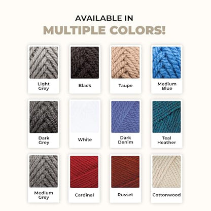Mary Maxim Titan Bulky Yarn, Weight 5 Acrylic, Chunky Yarn for Crocheting and Knitting, Ideal for Thick, Soft Blankets, Throws, and Graph Style Sweaters, 80 Yards - Cottonwood - 1 Skein - color: Cottonwood