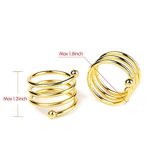 6Pcs Gold Napkin Rings Round Napkin Ring Set of 6 Napkin Holders for Cloth Napkins for Wedding, Thanksgiving, Fall Party, Valentines Day, Easter Table Decor. - style: Ring-gold