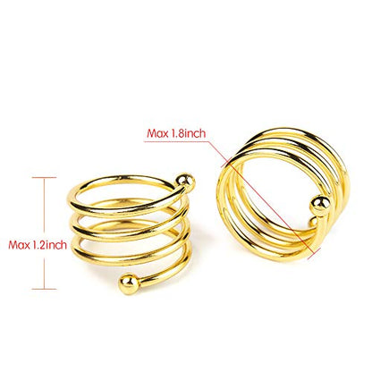 6Pcs Gold Napkin Rings Round Napkin Ring Set of 6 Napkin Holders for Cloth Napkins for Wedding, Thanksgiving, Fall Party, Valentines Day, Easter Table Decor. - style: Ring-gold
