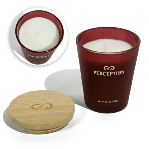 PERCEPTION AROMAS Luxury Scented Candle | Amber Grapefruit | Hand Poured Soy Wax Candle with Gift Box | Elegant Fragrances | 50 Hour Burn Time (8.1 oz) - color: Amber Grapefruit
