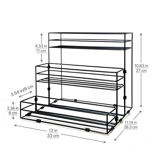 12 Bottles Coffee Syrup Organizer, 3 Tier Syrup Stand, Syrup Rack | Coffee Syrup Holder for Coffee Bar Station, Syrup Rack Organizer,Wine Rack for Countertop, Bottle Rack for Cocktail, Dressing - size: 3-Tier