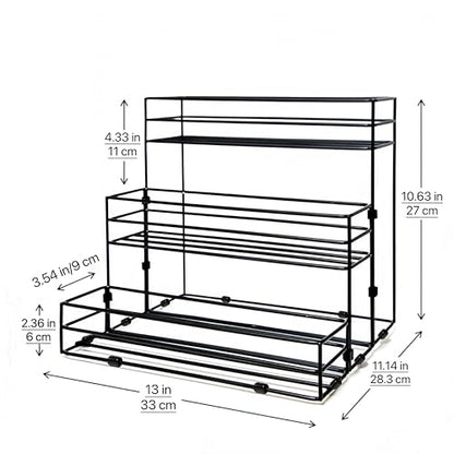 12 Bottles Coffee Syrup Organizer, 3 Tier Syrup Stand, Syrup Rack | Coffee Syrup Holder for Coffee Bar Station, Syrup Rack Organizer,Wine Rack for Countertop, Bottle Rack for Cocktail, Dressing - size: 3-Tier
