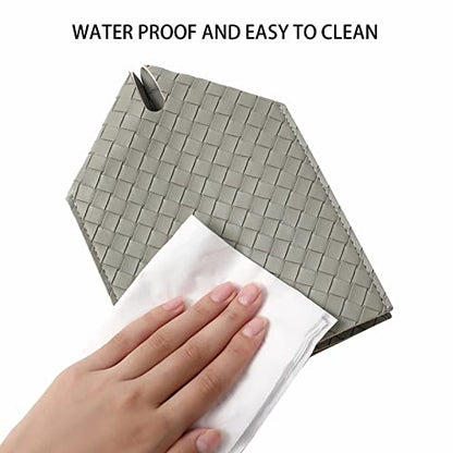Tissue Box Cover PU Leather Tissue Holder Square Facial Tissue Case Facial Paper Organizer Dispenser for Bathroom, Vanity Countertop, Tabletop, Car, Evergreen | PU Leather，Easy to Fill, Easy Clean, Decorative Cube Tissue Box Holder for Office, Bathroom,Ki