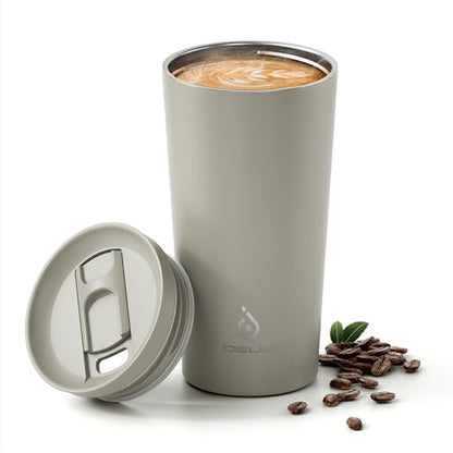 Ideus 17 oz Travel Coffee Mug, Double Wall Vacuum Stainless Steel Insulated Coffee Tumbler With Lid, Splash-Proof & Cup Holder Friendly, Keeps Drinks Hot/Cold, Dishwasher Safe, Celadon - color: Celadon