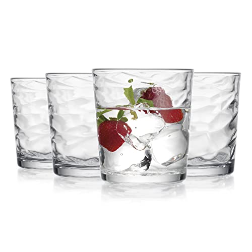 Glaver's Whiskey Glasses Set of 6. Hammered Cocktail Glasses,13oz. Bar Glasses. Old Fashioned Glasses for Scotch,Rum,Bourbon Glasses. - size: 13 Ounces