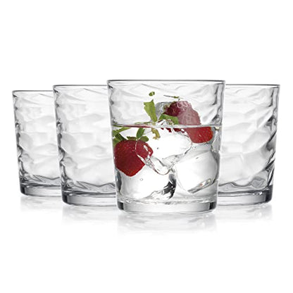 Glaver's Whiskey Glasses Set of 6. Hammered Cocktail Glasses,13oz. Bar Glasses. Old Fashioned Glasses for Scotch,Rum,Bourbon Glasses. - size: 13 Ounces
