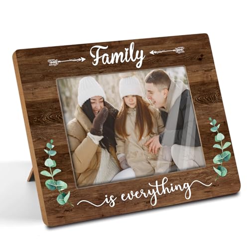 Family is Everyting Wood Picture Frame,Warm Home Desk Decor Gifts for Mom, Dad, or Grandparents，Housewarming Gift for Friends Fits 5x7Inch (Family-2) - color: Family-2