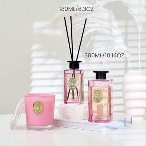 M&SENSE 6.3 oz Large Reed Diffuser Set | Ginger & Ylang Ylang Scent Oil Diffuser with Sticks | Hotel Collection Non-Toxic Essential Oil |for Bedroom Bathroom Living Room - color: Ginger & Ylang Ylang, size: 180ml