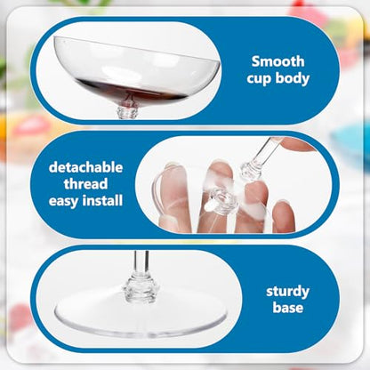 LemonRoad 24 Pcs Plastic Coupe Glasses 9 oz Disposable Martini Glasses for Cocktails, Champagne, Desserts and Espresso, Drinkware Set for Weddings, Birthday Parties, Home Bars (Clear) - color: Clear