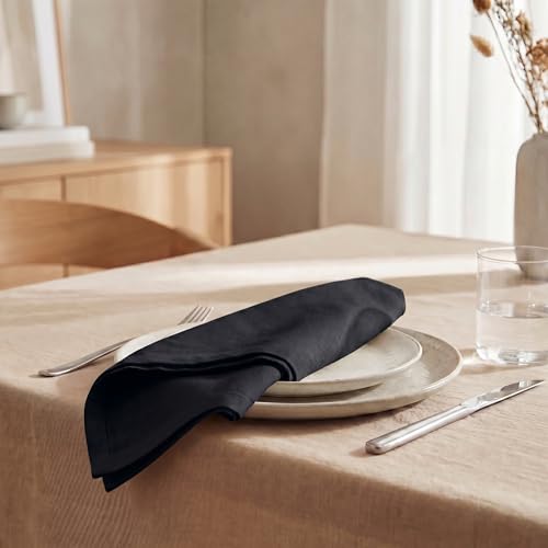 Urban Villa Cloth Napkins Cotton 20x20 (Set of 12) Black - color: 019 Black, size: 20" x 20" (Set of 12)