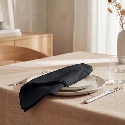 Urban Villa Cloth Napkins Cotton 20x20 (Set of 12) Black - color: 019 Black, size: 20" x 20" (Set of 12)