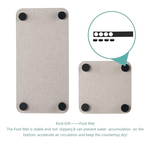 NiuYichee Set of 4 Water Absorbent Diatomite Coasters, Diatomaceous Earth Kitchen Soap Dish, Bathroom Trays, Water Absorbing Stone Used for Hand Soaps & Plants & Toiletries in The Modern Home - color: Set of 4 Light Gray
