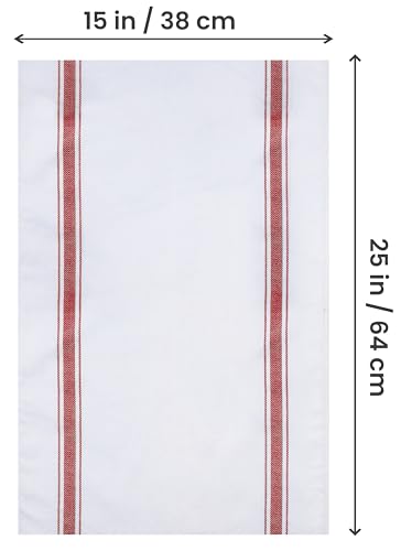 Utopia Towels Red Dish Towels [12 Pack - 15 x 25 in] 100% Ring Spun Cotton | Highly Absorbent & Reusable Cleaning Bar, Tea, Kitchen and Dishcloths Set - 200 GSM - color: Red
