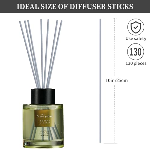 130Pcs Reed Diffuser Sticks -10Inch Grey Essential Oil Aromatherapy Diffuser Sticks, Wood Rattan Diffuser Sticks,Aromatherapy Scent Refills (Grey 10"/25cm) - color: Grey Colors, size: 3mm x 25cm (130pcs)