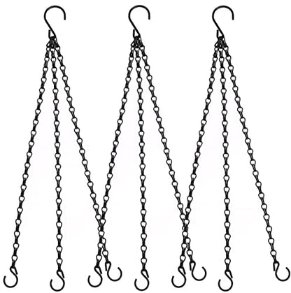 Heybe 16 Inch Hanging Basket Chain with Hooks for Pot Planters, Bird Feeders, Lanterns and More - size: 16 inches, style: 3 point