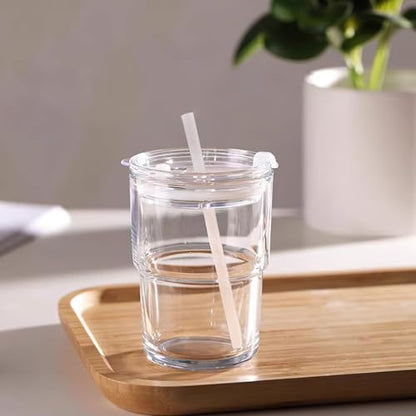Luxfuel 13 oz Glass Cups with Lids and Straws Reusable Iced Coffee Tumbler | Leak-Proof Thick Wall Travel Glass Coffee Cup for Iced Tea, Water, Office, Cup Holder Friendly, BPA Free (Shimmer,1 Pack) - color: Iridescent Shimmer-1 Pack, size: 13 Ounces