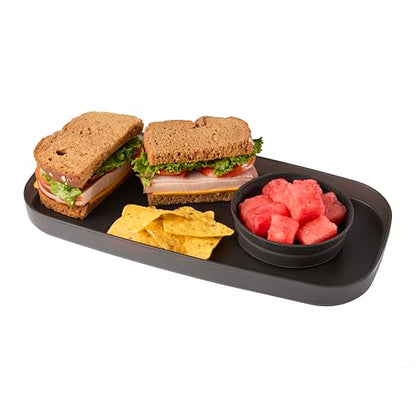 madesmart Dipware Appetizer Plate, Carbon | removable bowl, smooth finish, kits plate, sturdy, party snacks, woman owned - color: Translucent Carbon, size: Small