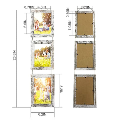 5x7 Wall Hanging Picture Frames Collage with 3 Opening White Frames 2 Pack - color: White, size: 5x7- 2 Pack