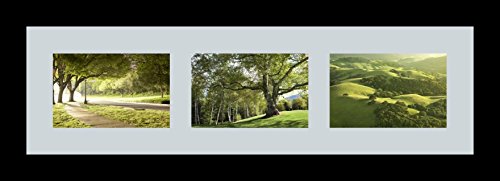 ArtToFrames Collage Photo Frame Single Mat with 3-4x6 Openings with Satin Black Frame and Baby Blue mat. - color: 3 - 4x6 - (2136), size: Baby Blue