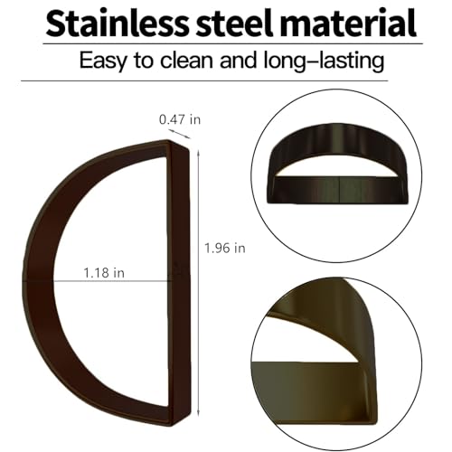 8 Pcs Black Napkin Rings-Stainless Steel Napkin Rings(Semicircle) | Metal Napkin Ring for Table Settings Wedding Christmas Party Dinner Table - size: 8 Black