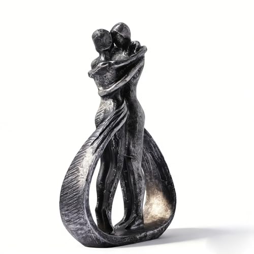 Modern Abstract Couple Statue, Kissing Lovers Sculpture Figurine for Home Decor Living Room Bedroom Bookshelf Office, Gift for Wedding Anniversaries, Love Decor Ornament for Valentines - Style C - style: Style C