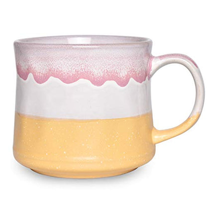 Bosmarlin Large Ceramic Coffee Mug, Big Tea Cup, 7 Colors to Choose, 21 Oz, Dishwasher and Microwave Safe, 1 PCS (Yellow) - color: Yellow
