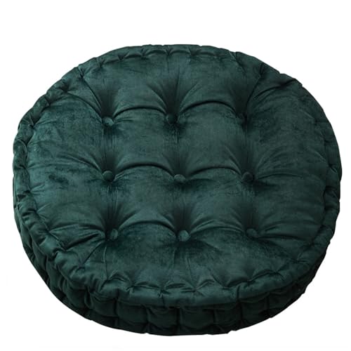 Meditation Floor Pillow, Large Round Floor Pillows Seating Cushion for Adult Thick Fill for Yoga Living Room Tatami, Green, 24x24 Inch - color: Green