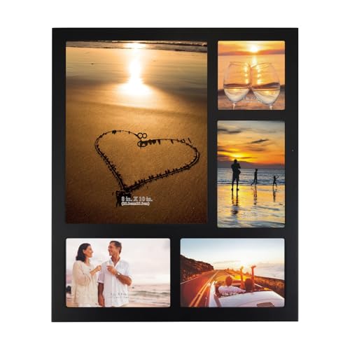 8x10+4x4+6x4+2(4x6) Black Wood Collage Frame | Multi-size collage, wall mounting, wooden frame, for photos 8x10/4x4/6x4/4x6 - size: 8X10+4X4+6X4+2(4X6)